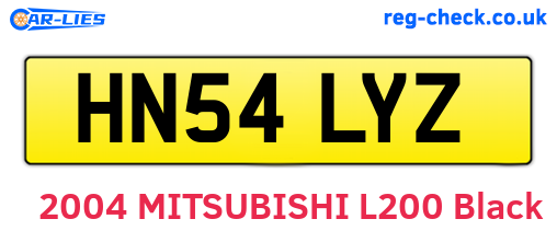 HN54LYZ are the vehicle registration plates.