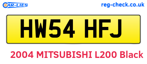 HW54HFJ are the vehicle registration plates.