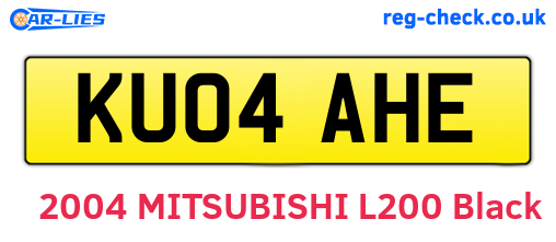KU04AHE are the vehicle registration plates.