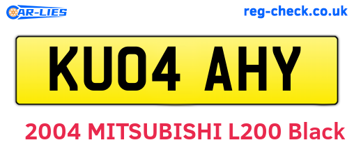 KU04AHY are the vehicle registration plates.