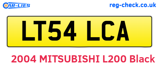 LT54LCA are the vehicle registration plates.
