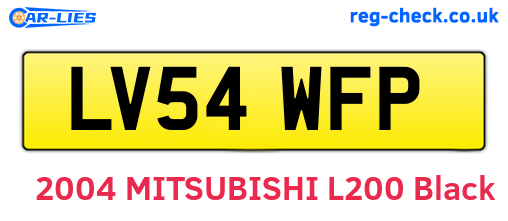 LV54WFP are the vehicle registration plates.
