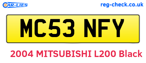 MC53NFY are the vehicle registration plates.