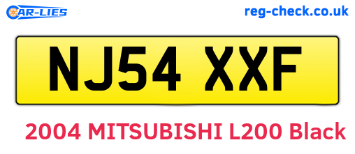 NJ54XXF are the vehicle registration plates.