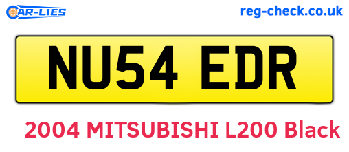 NU54EDR are the vehicle registration plates.