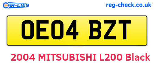 OE04BZT are the vehicle registration plates.