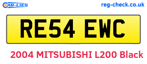RE54EWC are the vehicle registration plates.