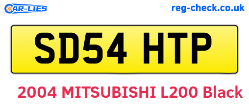 SD54HTP are the vehicle registration plates.