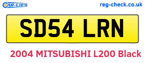 SD54LRN are the vehicle registration plates.