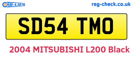 SD54TMO are the vehicle registration plates.