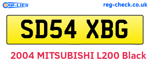 SD54XBG are the vehicle registration plates.