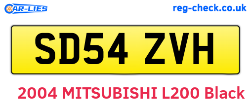 SD54ZVH are the vehicle registration plates.