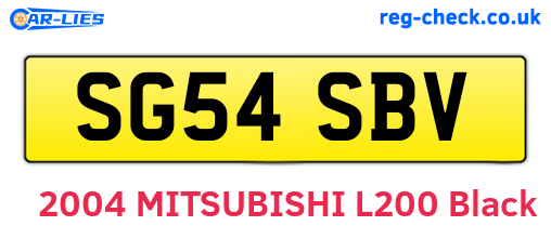 SG54SBV are the vehicle registration plates.