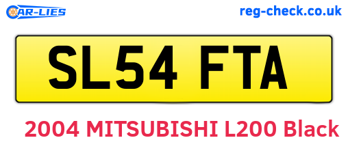SL54FTA are the vehicle registration plates.
