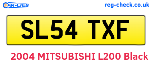 SL54TXF are the vehicle registration plates.