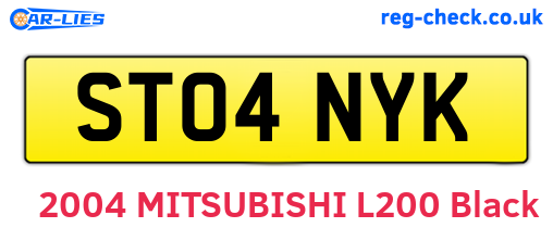 ST04NYK are the vehicle registration plates.