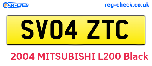 SV04ZTC are the vehicle registration plates.