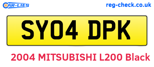 SY04DPK are the vehicle registration plates.