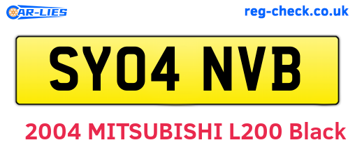 SY04NVB are the vehicle registration plates.