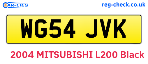 WG54JVK are the vehicle registration plates.