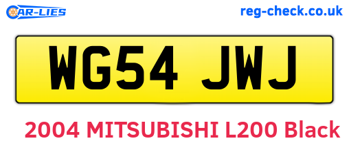 WG54JWJ are the vehicle registration plates.
