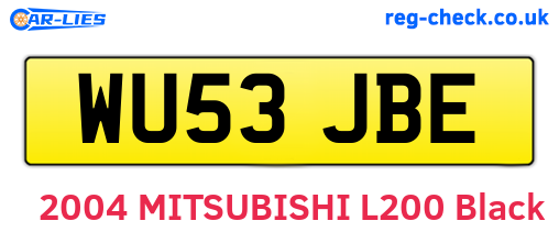 WU53JBE are the vehicle registration plates.