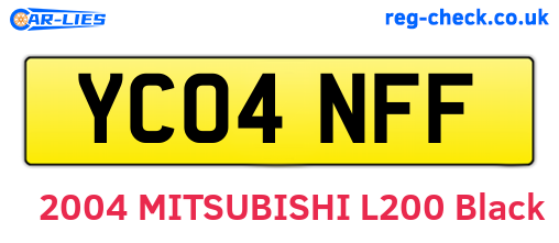 YC04NFF are the vehicle registration plates.