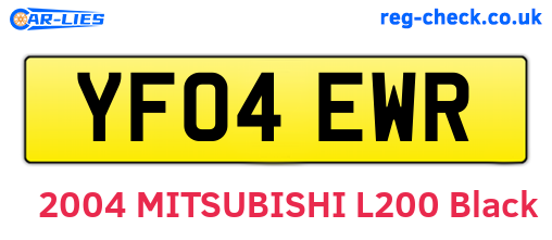 YF04EWR are the vehicle registration plates.