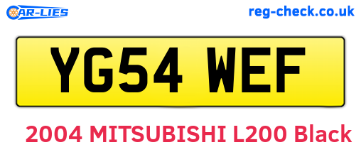 YG54WEF are the vehicle registration plates.