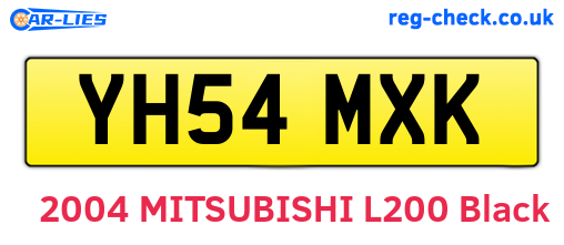 YH54MXK are the vehicle registration plates.