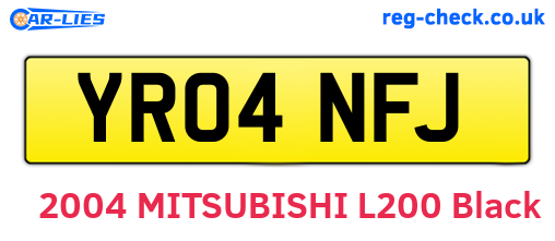 YR04NFJ are the vehicle registration plates.