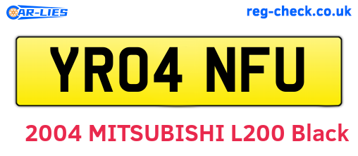 YR04NFU are the vehicle registration plates.