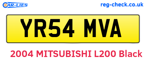 YR54MVA are the vehicle registration plates.