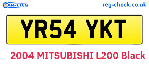 YR54YKT are the vehicle registration plates.