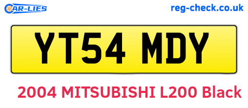 YT54MDY are the vehicle registration plates.