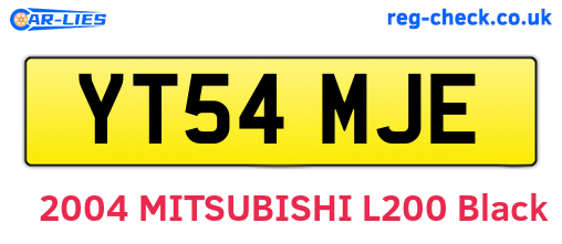 YT54MJE are the vehicle registration plates.
