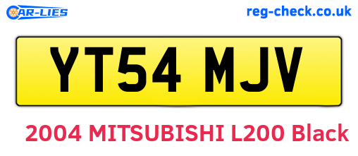 YT54MJV are the vehicle registration plates.