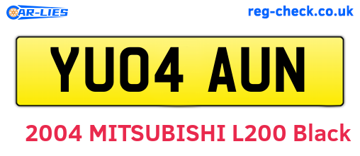YU04AUN are the vehicle registration plates.