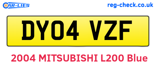 DY04VZF are the vehicle registration plates.