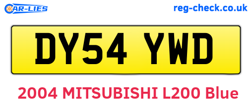 DY54YWD are the vehicle registration plates.