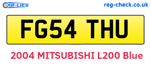 FG54THU are the vehicle registration plates.