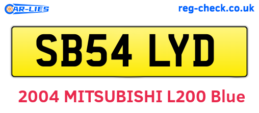 SB54LYD are the vehicle registration plates.