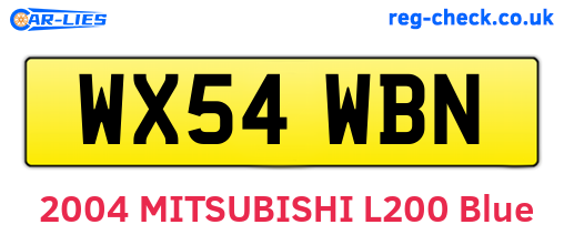 WX54WBN are the vehicle registration plates.