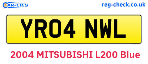 YR04NWL are the vehicle registration plates.