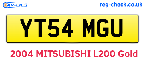 YT54MGU are the vehicle registration plates.