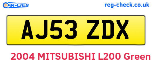 AJ53ZDX are the vehicle registration plates.
