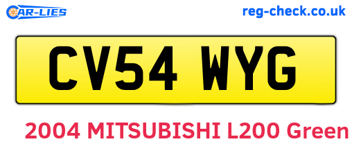 CV54WYG are the vehicle registration plates.