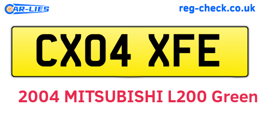 CX04XFE are the vehicle registration plates.