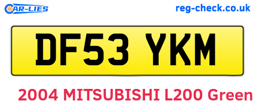 DF53YKM are the vehicle registration plates.