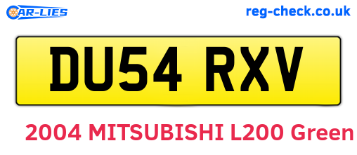 DU54RXV are the vehicle registration plates.